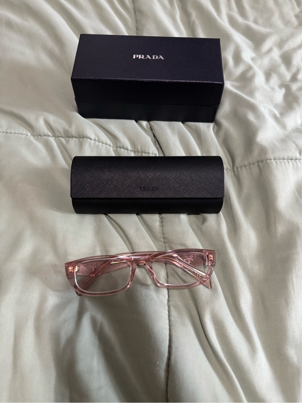 Prada Men’s Black Textured Eyewear Case